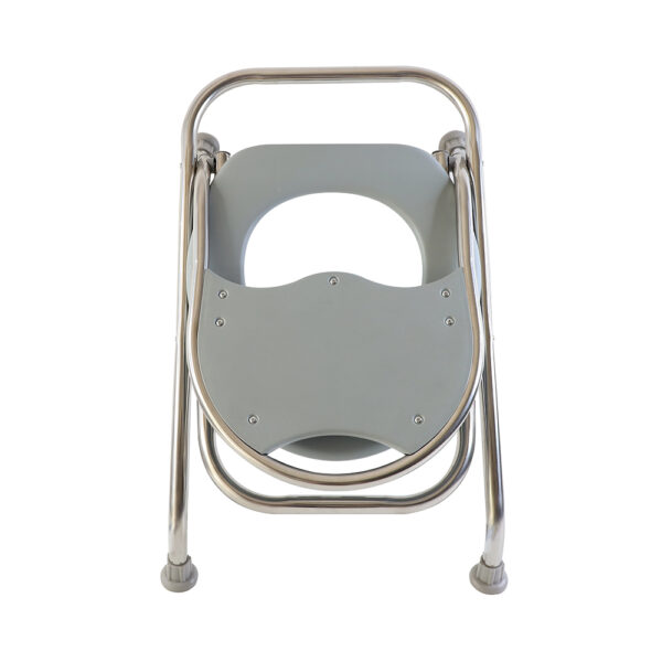 Outdoor toilet with backrest and curved legs