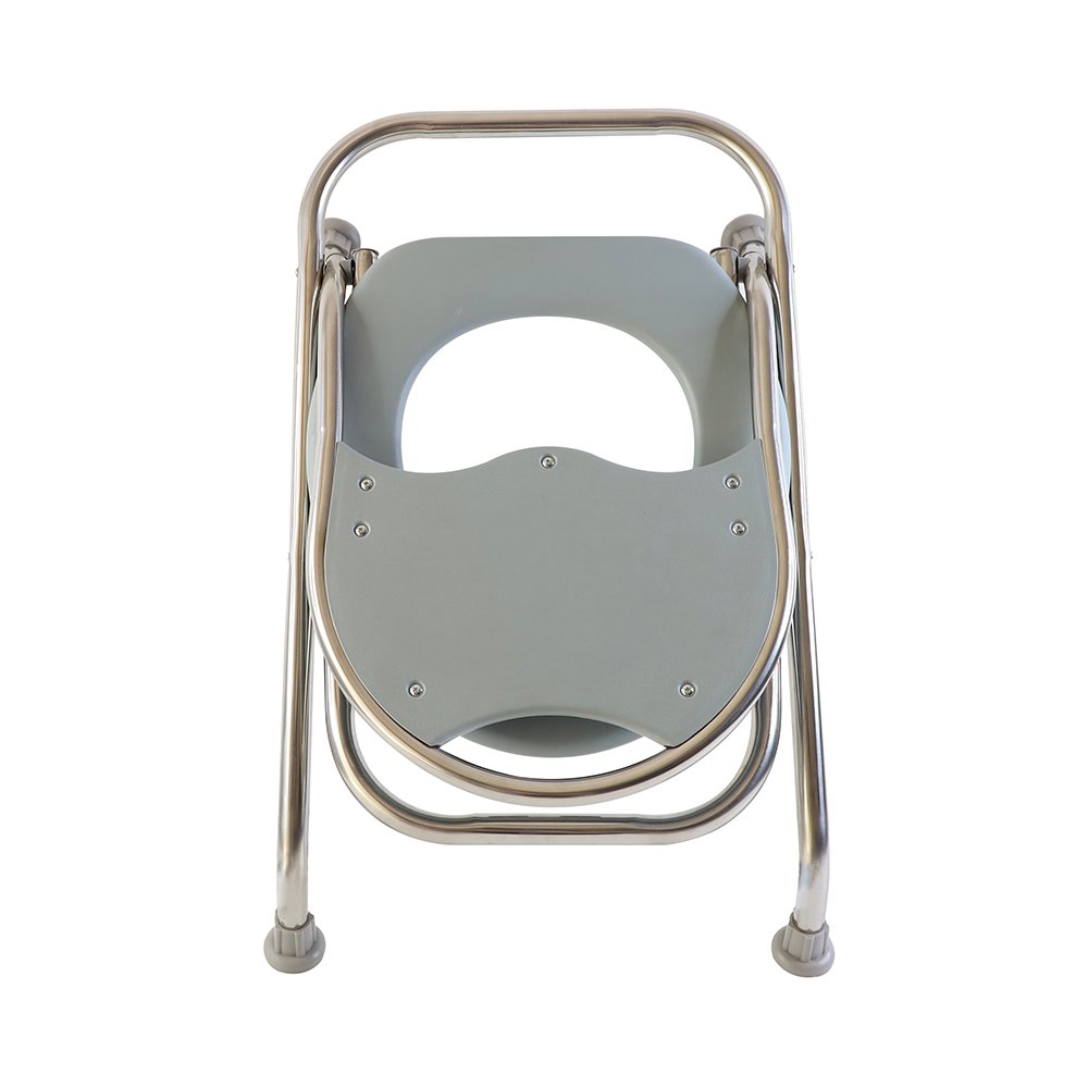 Outdoor toilet with backrest and curved legs Outdoor toilet with backrest and curved legs