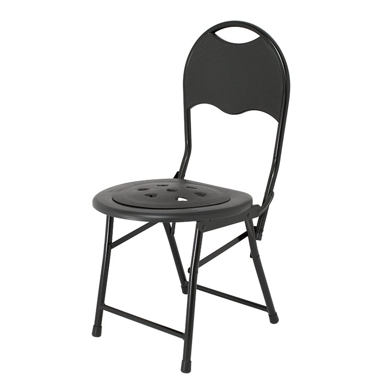 Outdoor toilet with backrest and straight legs Outdoor toilet with backrest and straight legs