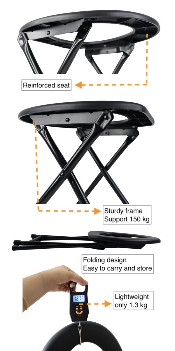 Double beam full circle straight leg outdoor toilet