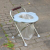 Portable straight leg outdoor toilet without beam