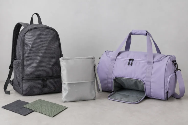 Mesh swim bag and wet pouch sample